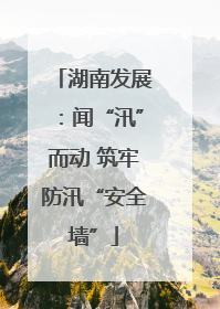 湖南发展：闻“汛”而动 筑牢防汛“安全墙”
