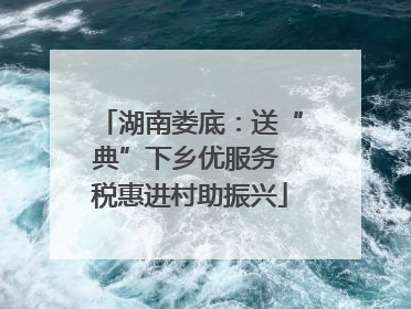 湖南娄底：送“典”下乡优服务 税惠进村助振兴