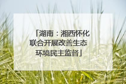 湖南：湘西怀化联合开展改善生态环境民主监督