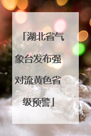 湖北省气象台发布强对流黄色省级预警