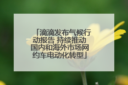 滴滴发布气候行动报告 持续推动国内和海外市场网约车电动化转型