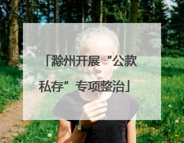 滁州开展“公款私存”专项整治
