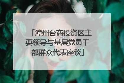 漳州台商投资区主要领导与基层党员干部群众代表座谈