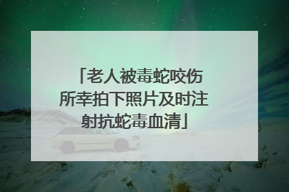 老人被毒蛇咬伤 所幸拍下照片及时注射抗蛇毒血清