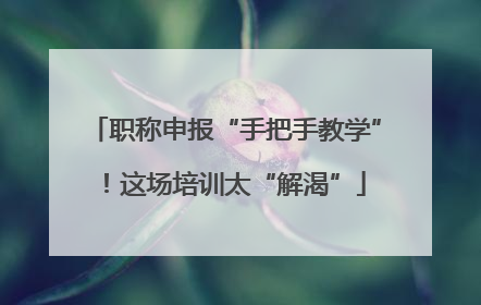 职称申报“手把手教学”！这场培训太“解渴”