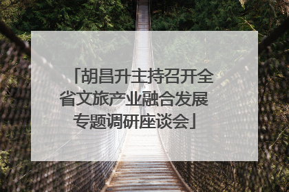 胡昌升主持召开全省文旅产业融合发展专题调研座谈会