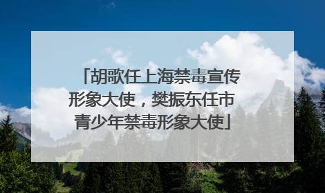 胡歌任上海禁毒宣传形象大使，樊振东任市青少年禁毒形象大使