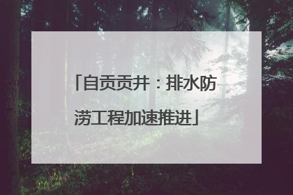 自贡贡井：排水防涝工程加速推进