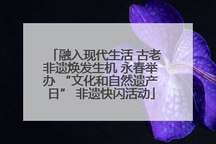 融入现代生活 古老非遗焕发生机 永春举办 “文化和自然遗产日” 非遗快闪活动