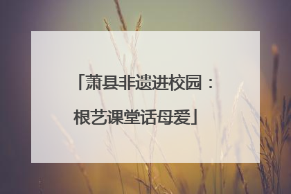 萧县非遗进校园：根艺课堂话母爱