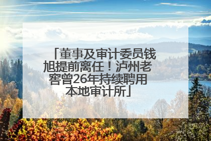 董事及审计委员钱旭提前离任！泸州老窖曾26年持续聘用本地审计所