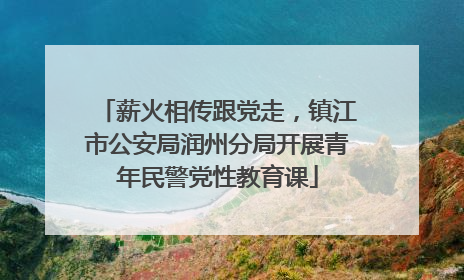 薪火相传跟党走，镇江市公安局润州分局开展青年民警党性教育课