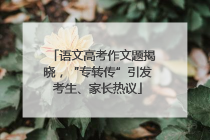 语文高考作文题揭晓，“专转传”引发考生、家长热议