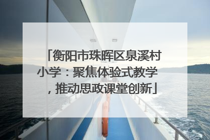 衡阳市珠晖区泉溪村小学：聚焦体验式教学，推动思政课堂创新