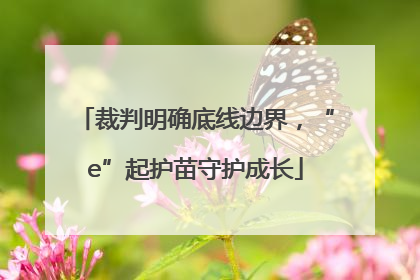 裁判明确底线边界，“e”起护苗守护成长
