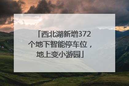 西北湖新增372个地下智能停车位，地上变小游园