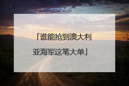 谁能抢到澳大利亚海军这笔大单