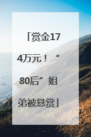 赏金174万元！“80后”姐弟被悬赏