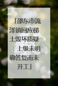 邵东市流泽镇回应梯土毁坏质疑：上级未明确答复而未开工