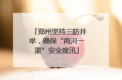 郑州坚持三防并举，确保“两河一渠”安全度汛