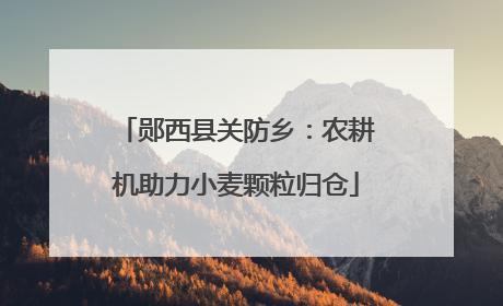郧西县关防乡：农耕机助力小麦颗粒归仓