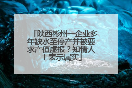 陕西彬州一企业多年缺水至停产并被要求产值虚报？知情人士表示属实