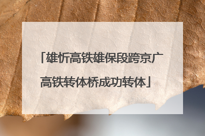 雄忻高铁雄保段跨京广高铁转体桥成功转体