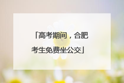 高考期间，合肥考生免费坐公交