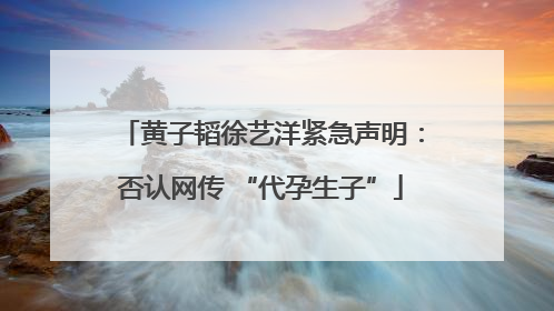 黄子韬徐艺洋紧急声明：否认网传 “代孕生子”