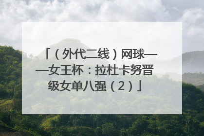 （外代二线）网球——女王杯：拉杜卡努晋级女单八强（2）
