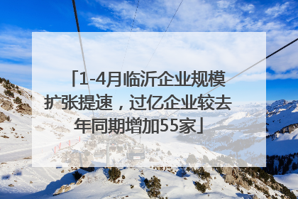 1-4月临沂企业规模扩张提速，过亿企业较去年同期增加55家