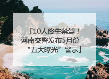 10人终生禁驾！河南交警发布5月份“五大曝光”警示