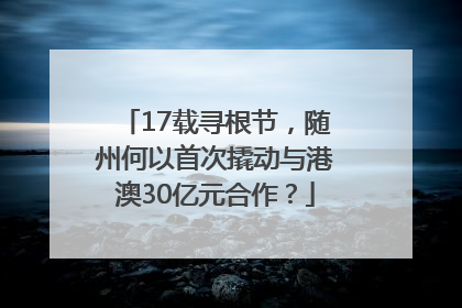 17载寻根节，随州何以首次撬动与港澳30亿元合作？