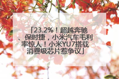 23.2%！超越奔驰、保时捷，小米汽车毛利率惊人！小米YU7搭载消费级芯片惹争议