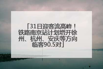 31日迎客流高峰！铁路南京站计划增开徐州、杭州、安庆等方向临客90.5对
