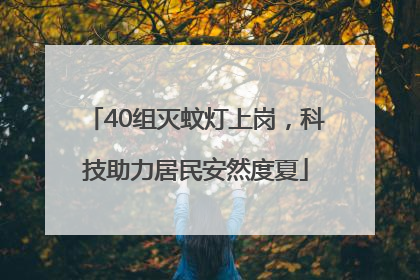 40组灭蚊灯上岗，科技助力居民安然度夏