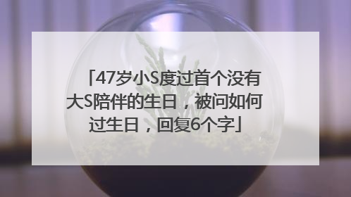 47岁小S度过首个没有大S陪伴的生日，被问如何过生日，回复6个字