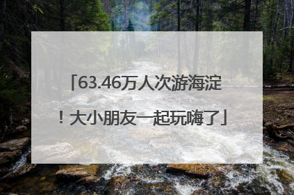 63.46万人次游海淀！大小朋友一起玩嗨了